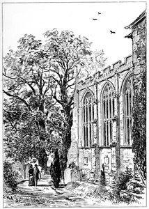 Stratfordin kirkon kanslia, Stratford-upon-Avon, Warwickshire, 1885.
