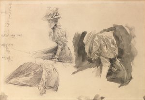Luonnokset naisesta Boulters Lockille, sunnuntai-iltapäivä tekijältä Edward John Gregory