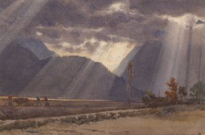 Paisagem perto de Argeles - Gazost no sopé dos Pirenéus Finlandês tekijältä Edward John Poynter