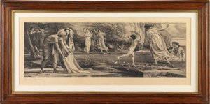 Nausicaa ja hänen palvelijansa (kaiverrus) tekijältä Edward John Poynter