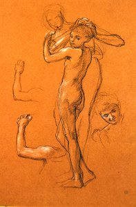Study for Idle Fears (II), 1893 (liitu paperille) tekijältä Edward John Poynter
