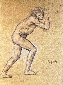 Tutkimus miesalastosta The Prodigals Return -elokuvalle, 1869 (liitu paperille)