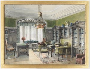 Kirjaston sisätilat tekijältä Edward Lamson Henry