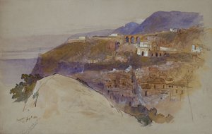 Bagnara Messinan salmen yläpuolella tekijältä Edward Lear