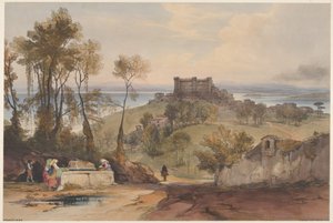 Bracciano Näkymät Roomaan ja sen ympäristöön, levy 2, 1841. tekijältä Edward Lear