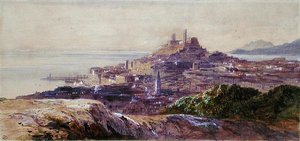 Cannes (akvarelli paperille) tekijältä Edward Lear