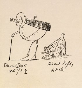 Edward Lear 73 ja puoli vuotta ja hänen Cat Foss, 16 tekijältä Edward Lear