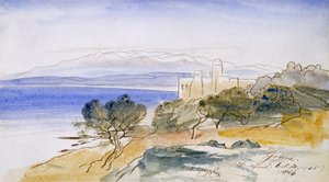 Gonia, 1864 (kynä & muste ja wc paperilla) tekijältä Edward Lear