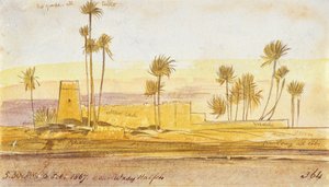 Lähellä Wady Halfehia, 17.30, 6. helmikuuta 1867 (muste ja wc) tekijältä Edward Lear