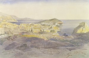 Ragusa (Dubrovnik), 5.-6.5.1866 (kynä, muste ja wc paperilla) tekijältä Edward Lear