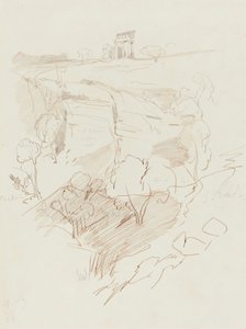 Raunioitu temppeli kukkulalla tekijältä Edward Lear