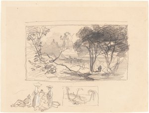 Luonnokset Italiassa [recto] tekijältä Edward Lear