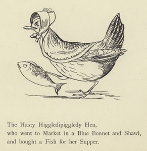 Kiireinen Higgledy Piggledy Kana tekijältä Edward Lear