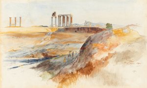 Olympisen Zeuksen temppeli, Ateena tekijältä Edward Lear