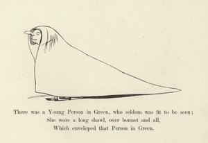Vihreässä oli nuori henkilö, joka harvoin ehti tulla nähtäväksi tekijältä Edward Lear