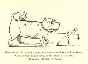 Eräs Anconalainen vanhus löysi pienen koiran, jolla ei ollut omistajaa... tekijältä Edward Lear