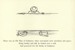 Siellä oli eräs Cashmere-vanha mies, jonka liikkeet olivat skroobisia ja outoja tekijältä Edward Lear