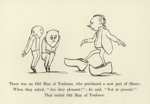 Siellä oli Toulousen vanha mies, joka osti uudet kengät tekijältä Edward Lear