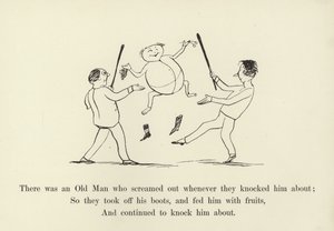 Siellä oli vanha mies, joka huusi aina, kun he koputivat häntä tekijältä Edward Lear