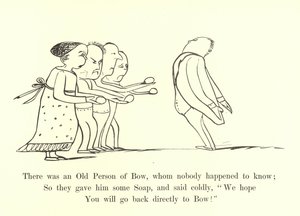Siellä oli jousen vanha henkilö, jota kukaan ei sattunut tuntemaan tekijältä Edward Lear