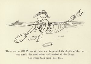 Oli eräs vanhus Breestä, joka kävi meren syvyyksissä... tekijältä Edward Lear