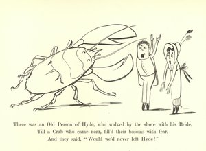 Hyden vanha henkilö käveli rannalla morsiamensa kanssa tekijältä Edward Lear