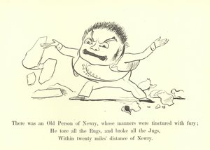 Siellä oli eräs vanha Newryn henkilö, jonka käytöstavat olivat raivoissaan tekijältä Edward Lear