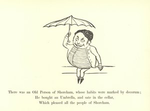 Oli eräs Shorehamin vanhus, jonka tavoille oli ominaista säädyllisyys... tekijältä Edward Lear