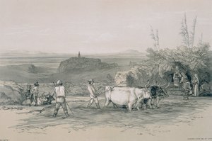 Näkymät Roomassa ja sen ympäristössä: Roiate, kaupunki lähellä Subiacoa tekijältä Edward Lear