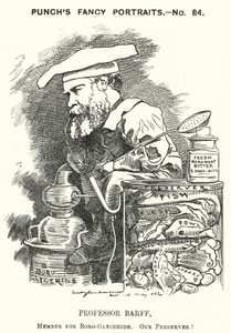 Punch-sarjakuva: Frederick Settle Barff, englantilainen kemisti (kaiverrus) tekijältä Edward Linley (after) Sambourne