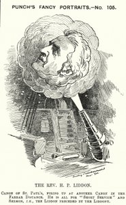 Punch-sarjakuva: Henry Liddon, englantilainen teologi (kaiverrus) tekijältä Edward Linley (after) Sambourne