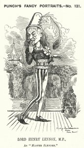 Punch-sarjakuva: Lord Henry Lennox, englantilainen konservatiivipoliitikko (kaiverrus) tekijältä Edward Linley (after) Sambourne