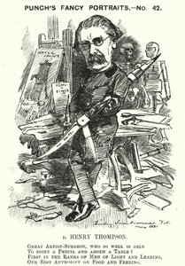 Punch-sarjakuva: Sir Henry Thompson, englantilainen kirurgi (kaiverrus) tekijältä Edward Linley (after) Sambourne