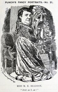 Kuvitettu muotokuva Mary Elizabeth Braddonista (Maxwell) tekijältä Edward Linley Sambourne