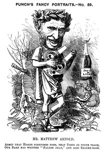 Matthew Arnold 1822-1888, brittiläinen runoilija, kriitikko ja kasvatustieteilijä, 1881 tekijältä Edward Linley Sambourne