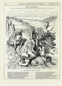 Kilpailevat urheilijat. Sanon nyt, kuten olen sanonut aiemmin, että tilaa on tarpeeksi..., 1878. tekijältä Edward Linley Sambourne