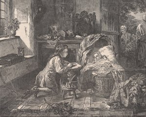 Benjamin Westin ensimmäinen pyrkimys taiteeseen, Illustrated London News, 12. toukokuuta 1849. tekijältä Edward Matthew Ward
