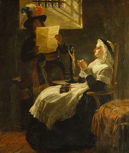 Marie Antoinette kuuntelemassa syytöstä päivää ennen oikeudenkäyntiään, 1859