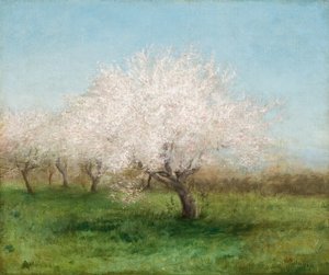 Omenapuita niityllä 1890 (Öljy kankaalle) tekijältä Edward Mitchell Bannister