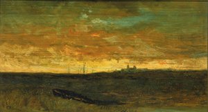 Auringonlaskun kohtaus tekijältä Edward Mitchell Bannister