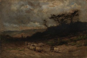 Nimetön (paimen lampaiden kanssa) tekijältä Edward Mitchell Bannister