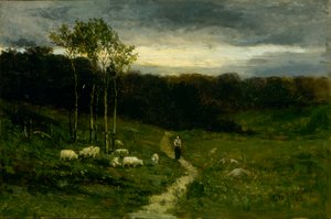 Nainen kävelee polulla, 1882.