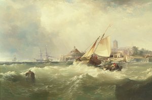 New Castle Delawaren rannalla tekijältä Edward Moran