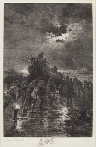 Untitled (Doryn laukaisu / Pelastukseen / haaksirikko) tekijältä Edward Moran