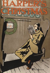 Harpers New Monthly Magazine -lehden mainosjuliste, joulu 1897 (värilitografia).