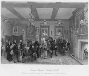 Valtuustohuone, Vintners Hall. Vintner Sherriff vastaanottaa yrityksensä onnittelut, c1
