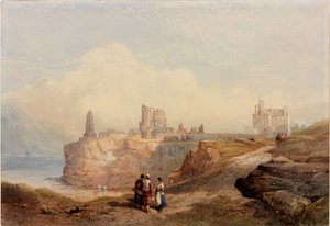 Tynemouth Priory (vartalon väri ja akvarelli paperille)