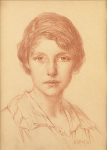 Nuori nainen (punainen liitu) tekijältä Edward Ridley