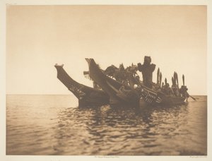 Naamiotanssijat kanooteissa-Qagyuhl A tekijältä Edward S. Curtis