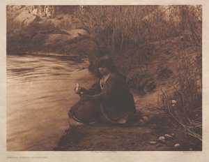 Salkku II, levy 75: Veden saaminen - Havasupai tekijältä Edward S. Curtis